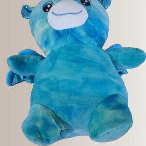 Greenbrier International Dragon Plush Toy Tie-Dye Blue Green Stuffed Animal 14"